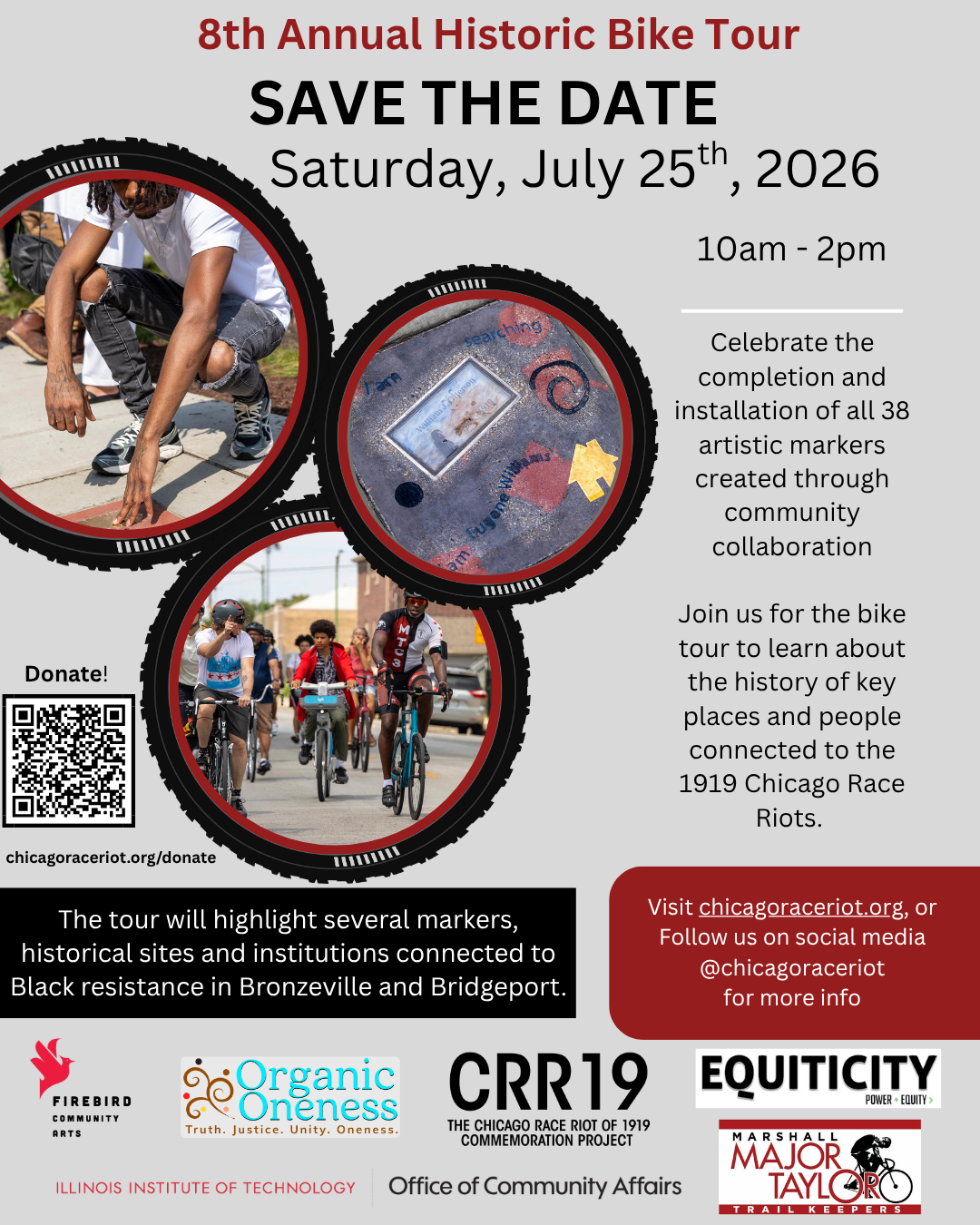Flyer for the eighth annual historic bike tour 